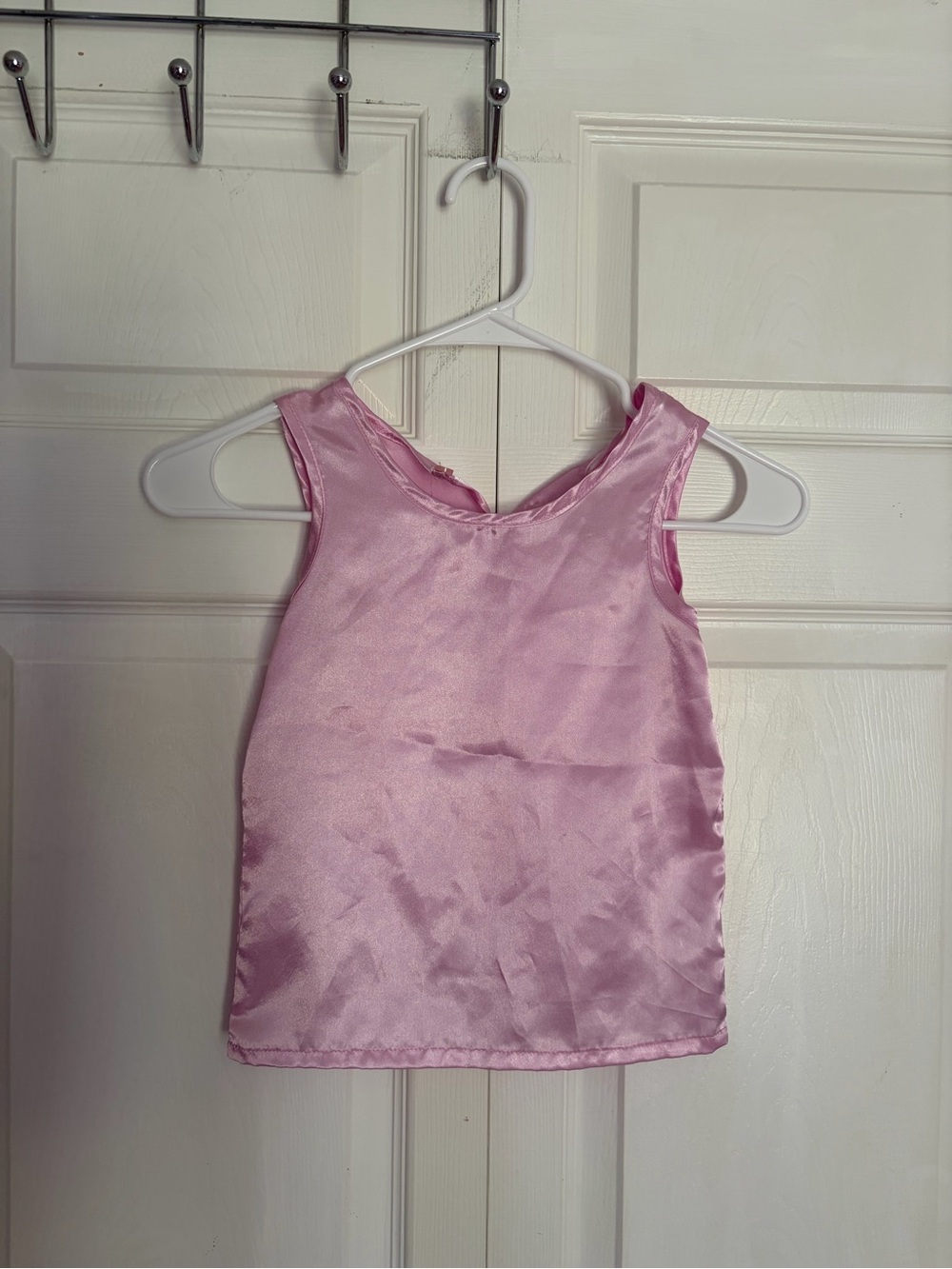 Girls' Satin Pink Tank Top - Sleeveless Shine